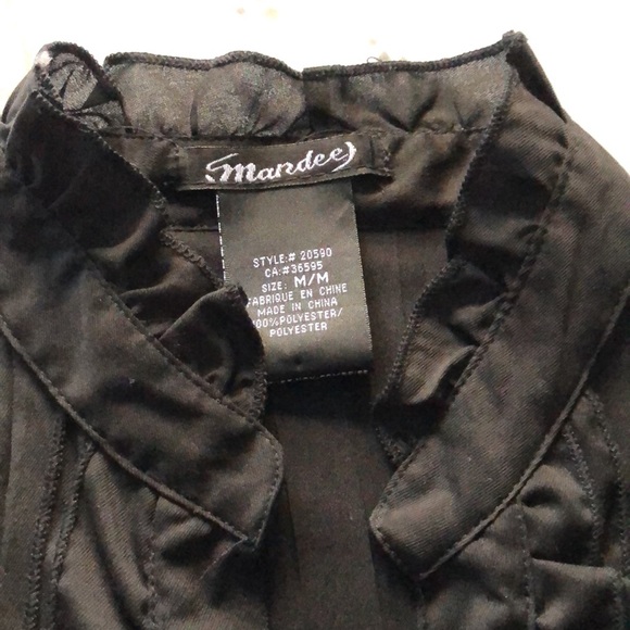 Pleats & Ruffles with Rhinestones Cocktail blouse - Picture 2 of 3